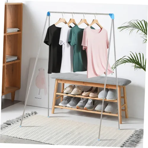 Miniatura 9 de Perchas de ropa prácticas Plegables Piso de pie Ropa Airer Balcón Estante de ropa retráctil Estante de lavandería