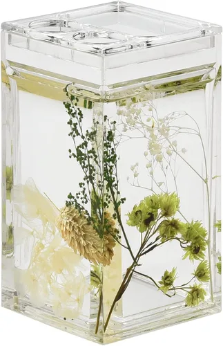 Miniatura 7 de Locco Decor Juego de accesorios de tocador de baño de 5 piezas de acrílico líquido 4D con movimiento flotante para jardín, plantas verdes botánicas