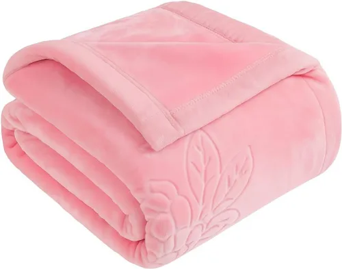 Miniatura 7 de DBOZE Manta pesada tamaño Queen, manta de forro polar estilo coreano, suave, cálida, de 2 capas, reversible, Raschel (azul)