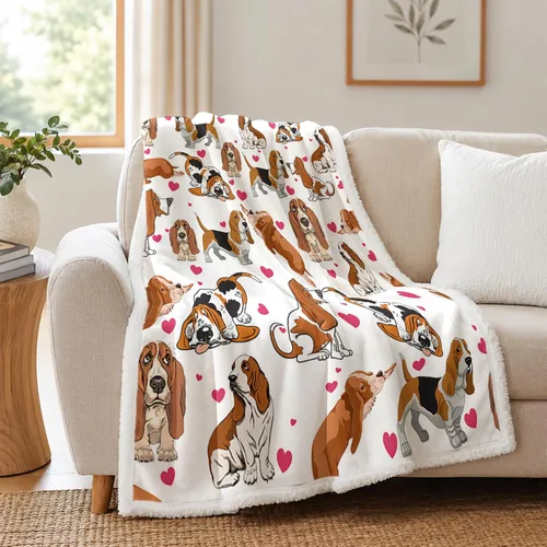 Miniatura 56 de BlessLiving Golden Retriever - Manta con patrones densos de perros, manta de forro polar Sherpa para sofá cama, manta suave y acogedora