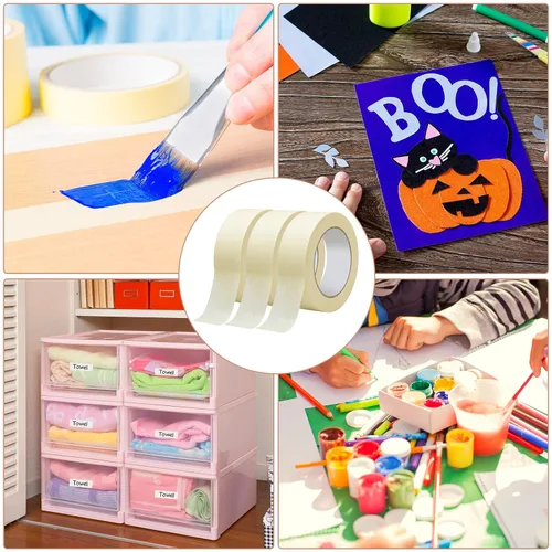 Miniatura 5 de Fainne 3 rollos de cinta adhesiva a granel de 55 yardas, cinta de uso general para aula, etiquetado, manualidades, oficina, proyectos escolares