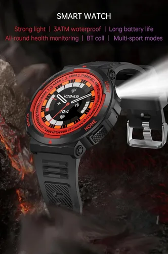Miniatura 10 de Military Smart Watch for Men with LED Flashlight Tactical Smart Watch 1.53”HD Screen Rugged Smartwatch 3ATM Waterproof 100+ Sports Fitness Tracker