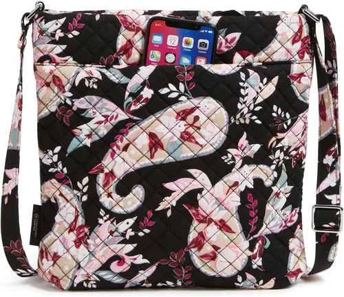 Miniatura 5 de Bolso cruzado hipster de algodón con triple cremallera para mujer