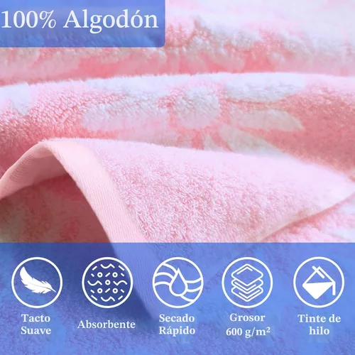 Miniatura 2 de Toallas de baño con capucha para niños (3-10 años), toallas de piscina gruesas de algodón turco suaves y absorbentes, con capucha para niños rosa