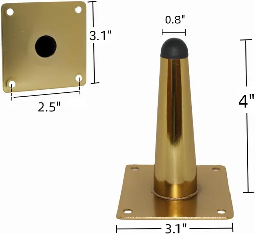 Miniatura 2 de WEICHUAN Patas rectas de repuesto de metal dorado para sofá, silla, otomana, sofá biplaza otomana, mesa auxiliar, patas de gabinete