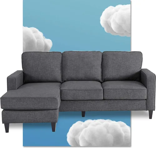 Miniatura 12 de Serta Harmon Sofá seccional reversible sala de estar, moderno sofá de tela de 3 asientos en forma de L.
