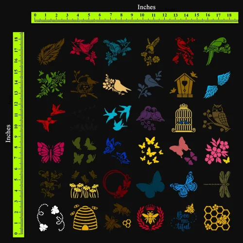 Miniatura 2 de CrafTreat Plantillas reutilizables con estampado de animales (6 x 6), plantillas de pastel y pared para pintar en madera, tela, azulejos, suelo