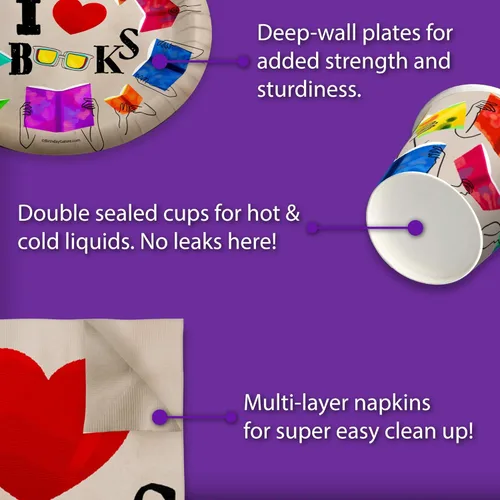 Miniatura 5 de Birthday Galore Suministros para fiestas temáticas de cumpleaños para niños y adultos, juego de vajilla ideal para celebración con platos