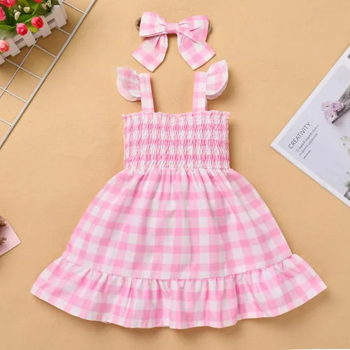 Miniatura 5 de Vestido vintage para niñas pequeñas, a cuadros, cuello halter, acampanado, vestido retro de cóctel, vestido de noche, disfraces de graduación