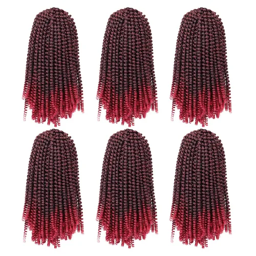 Miniatura 27 de Paquete de 2 cabello para trenzas en espiral de 8 pulgadas, cabello Spring Twist para rastas falsas, rastas de mariposa, cabello para trenzas, fibra