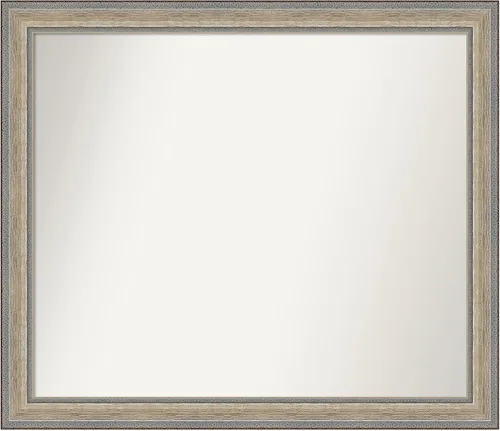 Miniatura 253 de Amanti Art Espejo de baño plateado para sobre fregadero, 28 x 47 pulgadas, espejo rectangular de plata imperial, marco de madera tradicional de gran