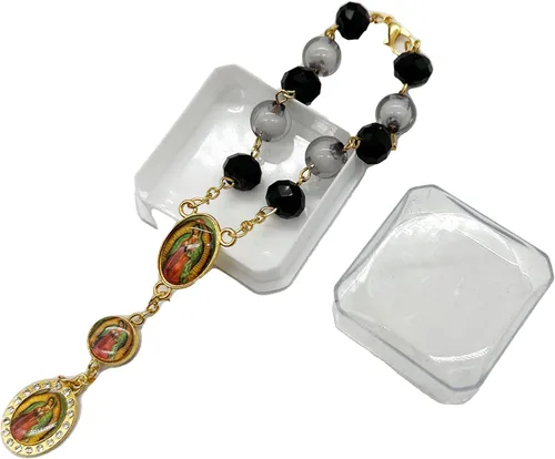 Miniatura 5 de Nuestra Señora Guadalupe Virgen María Centro de mesa Bautismo Recuerdos de Bautizo Rosario Pulsera Recuerdos Fiesta de Recuerdos - 12 Piezas