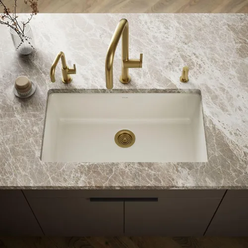 Miniatura 2 de KOHLER Iron/Tones K-5707-96 - Fregadero de cocina de 33 pulgadas en la parte superior/inferior, fregadero de cocina de un solo tazón, K-5707-96
