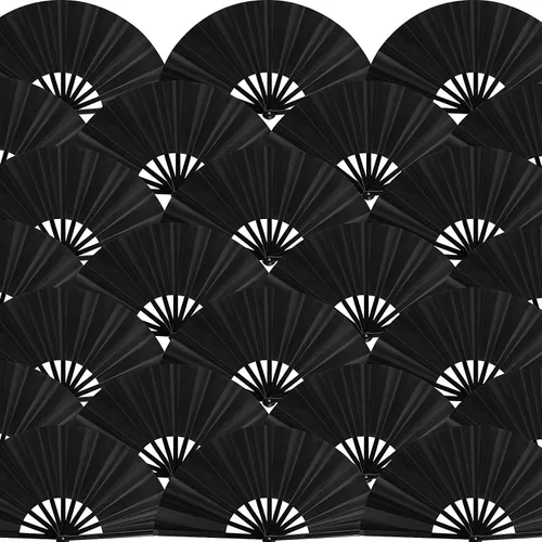 Miniatura 19 de Blulu 8 piezas de abanicos grandes plegables para baile en línea de 13 pulgadas, abanico en el suelo para baile en línea para mujeres y hombres