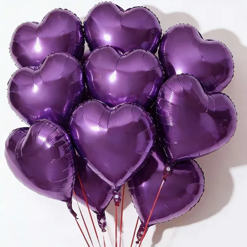 Miniatura 18 de 10 globos rojos de aluminio con forma de corazón de 18 pulgadas, globos de Mylar para baby shower, boda, decoraciones de San Valentín, globos