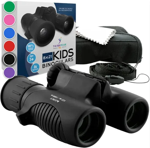 Miniatura 10 de Think Peak - Binoculares rojos de juguete científico para niños de 3 a 12 años – Aventura real compacta al aire libre y STEM Educativo Naturaleza