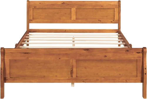 Miniatura 4 de Harper & Bright Designs Base de cama individual de madera maciza para niños, marco de cama de plataforma individual con cabecero, estribo, soporte