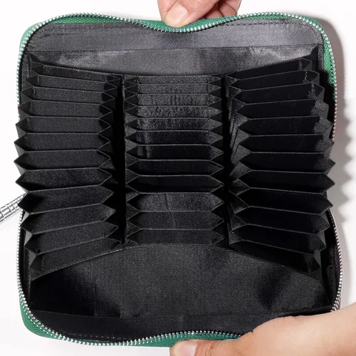 Miniatura 7 de Easyoulife Cartera de cuero genuino para mujer con tarjetero RFID seguro 36 ranuras