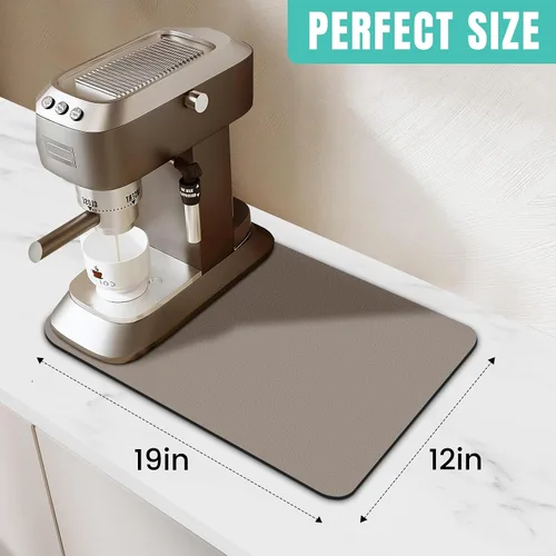 Miniatura 2 de WISELIFE Tapete de café súper absorbente para secar platos, accesorios de barra que combina con máquina de café, tapetes de secado grandes para Caqui