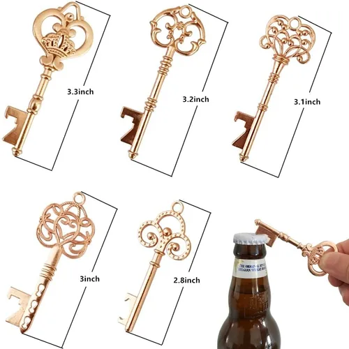 Miniatura 6 de 50 unidades de abrebotellas con llave, regalos de fiesta de despedida de soltera con etiqueta de tarjeta de agradecimiento y cadenas, recuerdos