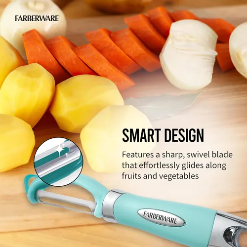 Miniatura 4 de Farberware Euro Peeler, un esencial de cocina para pelar rápida y fácilmente productos, chocolate, quesos y más, cuenta con agujero para colgar