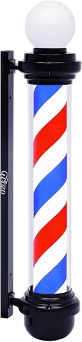 Miniatura 7 de Luz de poste de barbero de 27 pulgadas rojo blanco y azul