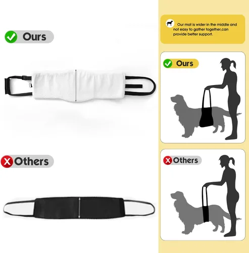 Miniatura 7 de Cabestrillo para Perros para Patas Traseras, Arnés de Elevación para Perros, Cabestrillo de Cinta Mágica para Perros Grandes con Soporte para Patas