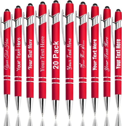 Miniatura 23 de Hasta 300 bolígrafos personalizados a granel con nombre personalizado con grabado gratis, puntas de lápiz capacitivo grabado, bolígrafo