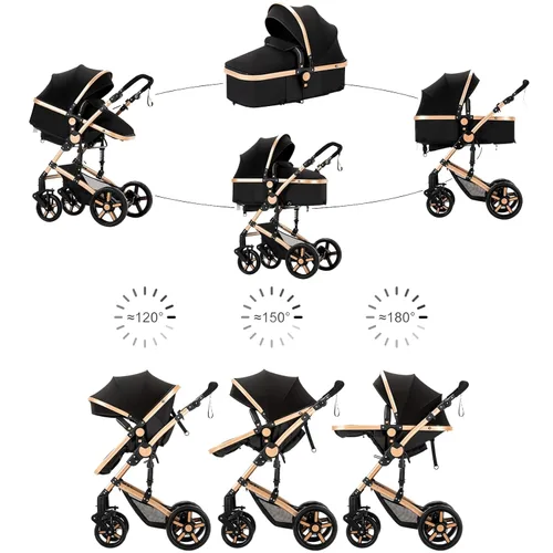 Miniatura 3 de Cochecito de bebé 2 en 1, cochecito convertible, cochecito de bebé estándar reversible, cochecito de bebé portátil, carriola para bebé, silla de 2