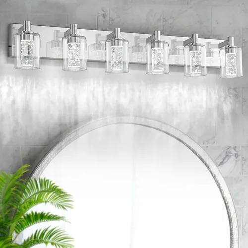 Miniatura 15 de SineRise - Luz de tocador con 3 modos de color (3000K/4000K/6000K), lámpara de baño LED con protección ocular, lámpara de pared moderna regulable