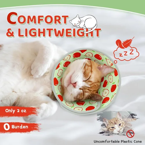Miniatura 2 de Collar de cono de gato suave para dejar de lamer, ajustable, plegable, ligero, conos para gatitos después de la cirugía, recuperación para gatos