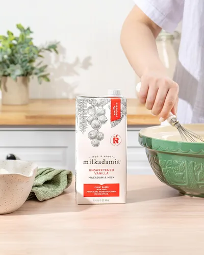 Miniatura 4 de milkadamia Leche de macadamia - Vainilla sin azúcar - 32 onzas líquidas (paquete de 6) - Libre de lactosa, vegano, estable en estante, a base