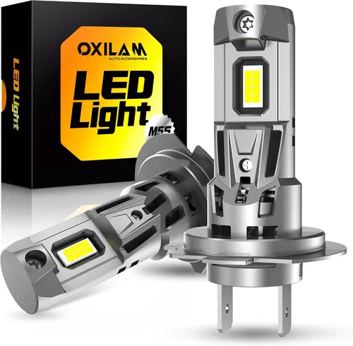 OXILAM M5S H7 - Bombillas LED de 40000 lúmenes 900 % de brillo, luz blanca fría 6500 K, tamaño 1:1, no requiere adaptador, repuesto de luz