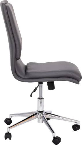 Miniatura 9 de Flash Furniture Madigan Task - Silla de oficina – Lujosa tapicería de cuero negro – Respaldo medio acolchado y asiento – Base cromada ajustable