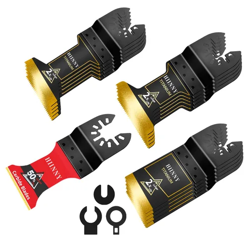Miniatura 9 de 12 piezas de cuchillas oscilantes de titanio, juego profesional universal de cuchillas de sierra oscilantes de titanio para multiherramienta