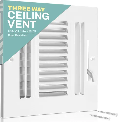 Rejilla de techo – Cubiertas de ventilación de aire para techo o pared del hogar – 10 x 4 pulgadas (apertura de conducto), cubierta de rejilla
