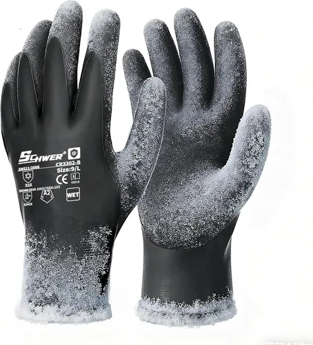 Miniatura 7 de Schwer Guantes de trabajo de invierno 100% impermeables, ANSI A2, resistentes a los cortes, guantes de congelador para clima frío al aire libre