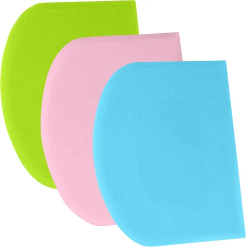 Miniatura 24 de SURDOCA Raspador de Masa Raspador de Banco - 3P 4.7x3.7" Raspador de Tazón de Plástico Flexible, Borde Afilado y Ángulos Raspador de Pastel.