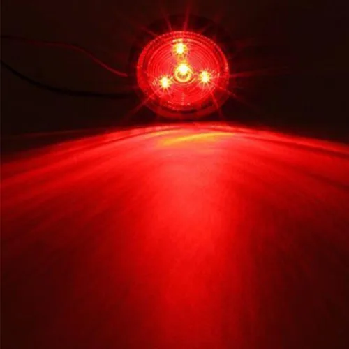 Miniatura 6 de NEW SUN® Paquete de 4 luces LED marcadoras de remolque de 2.5 pulgadas, ámbar y rojo, impermeables con diseño reflejo redondo, 4 diodos, ojales