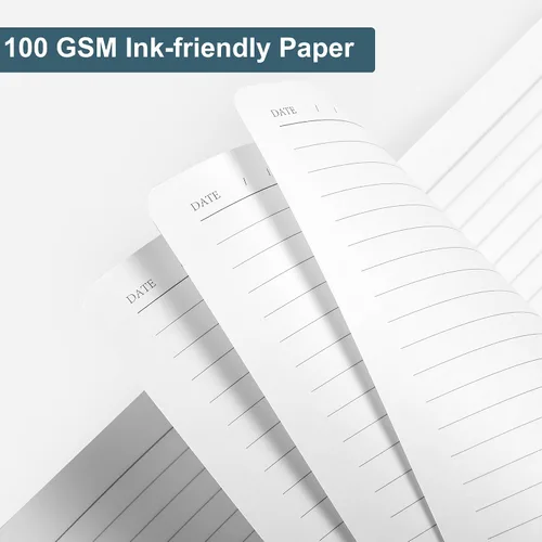 Miniatura 7 de CAGIE Cuaderno rayado, 320 páginas cuaderno rayado grueso para la universidad, papel de 100 g/m², diarios de tapa dura de cuero A5 para escribir Azul