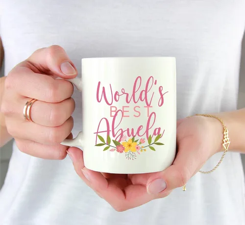Miniatura 3 de Andaz Press Taza de café de 11 oz, regalo de broma de la mejor abbuela del mundo, diseño floral, paquete de 1