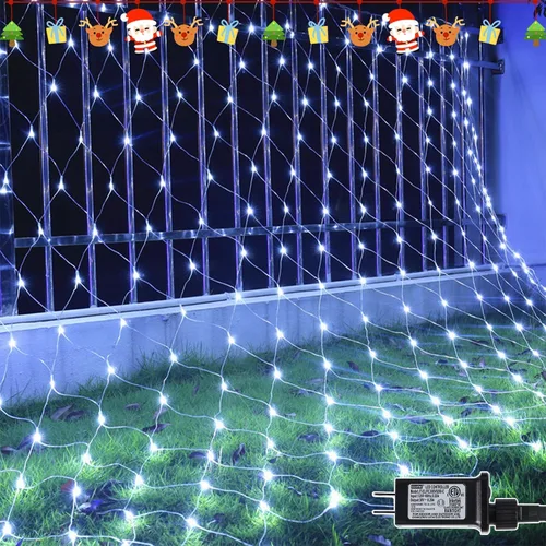 Miniatura 12 de LJLNION Luces de red de San Valentín, 360 luces LED de 12 pies x 5 pies, cadena de luces de malla conectables, 8 modos de iluminación, adaptador