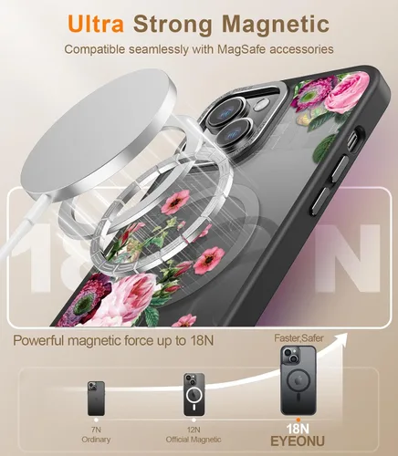 Miniatura 454 de Goodon para iPhone 15 Pro Max con protector de pantalla de privacidad, compatible con Magsafe, funda translúcida mate a prueba de golpes - Linda