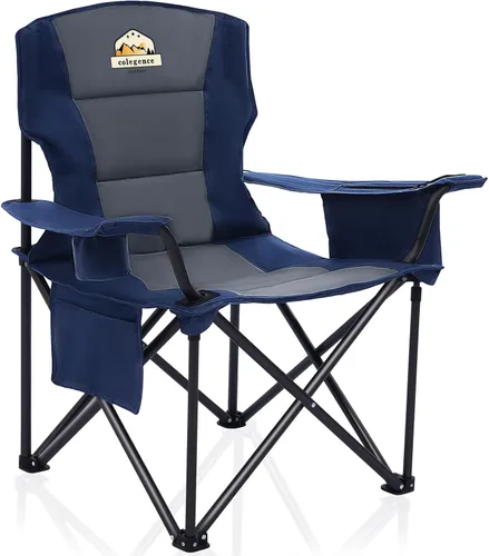 Miniatura 21 de Colegence Sillas de Camping Plegables de Tamaño Grande - Soporte de 450 LBS Silla de Campamento de Servicio Pesado con Cojín Acolchado, Sillas Negro
