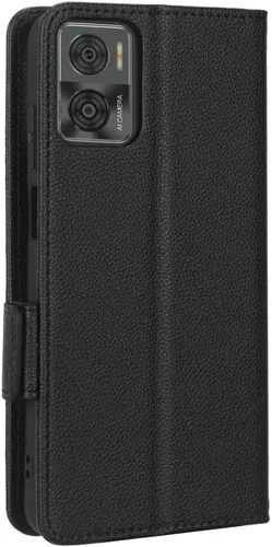Miniatura 4 de Funda de piel sintética compatible con Motorola Moto E22 4G, funda de piel sintética compatible con Motorola Moto E22i 4G, color negro