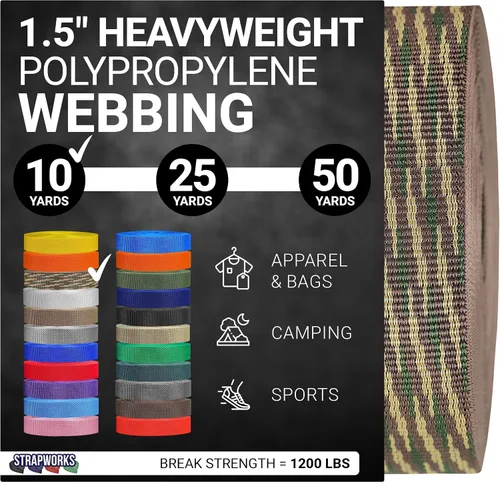 Miniatura 26 de Strapworks Heavyweight Polypropylene Webbing - Heavy Duty Poly Strapping for Outdoor DIY Gear Repair, 1.5 Inches