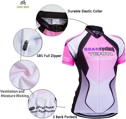 Miniatura 33 de Jersey de ciclismo para mujer, de manga corta, secado rápido, transpirable, para montaña.
