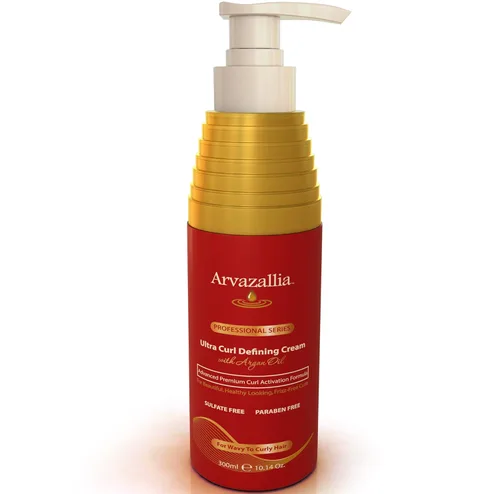 Crema de ultra definición para rizos, con aceite de argán por arvazallia para cabello ondulado y rizado