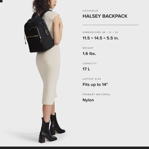 Miniatura 7 de Mochila casual para mujer TUMI, Negro/Dorado, Tamaño único