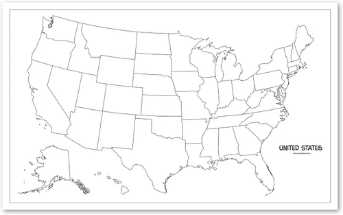 Miniatura 4 de Paquete de 4 pósteres en blanco de mapa de Estados Unidos y del mundo + mapas del mundo y Estados Unidos [océano azul] (laminado, 18 x 29 pulgadas)